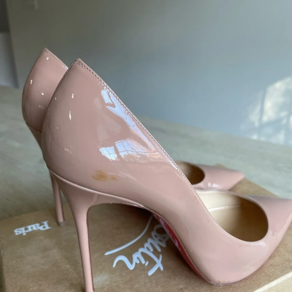 CHRISTIAN LOUBOUTIN Decollette Pointed-Toe Red Sole Pumps - Picture 7 of 10